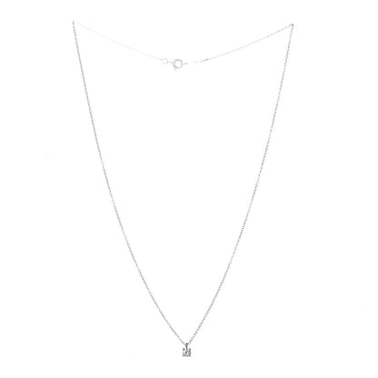 Tiffany Platinum Diamond .17ct Solitaire Pendant Necklace 3 of 5