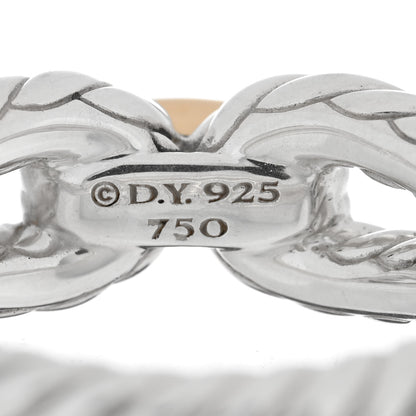 David Yurman Sterling Silver 18K Yellow Gold Cable Loop Ring 50 5.5 4 of 4