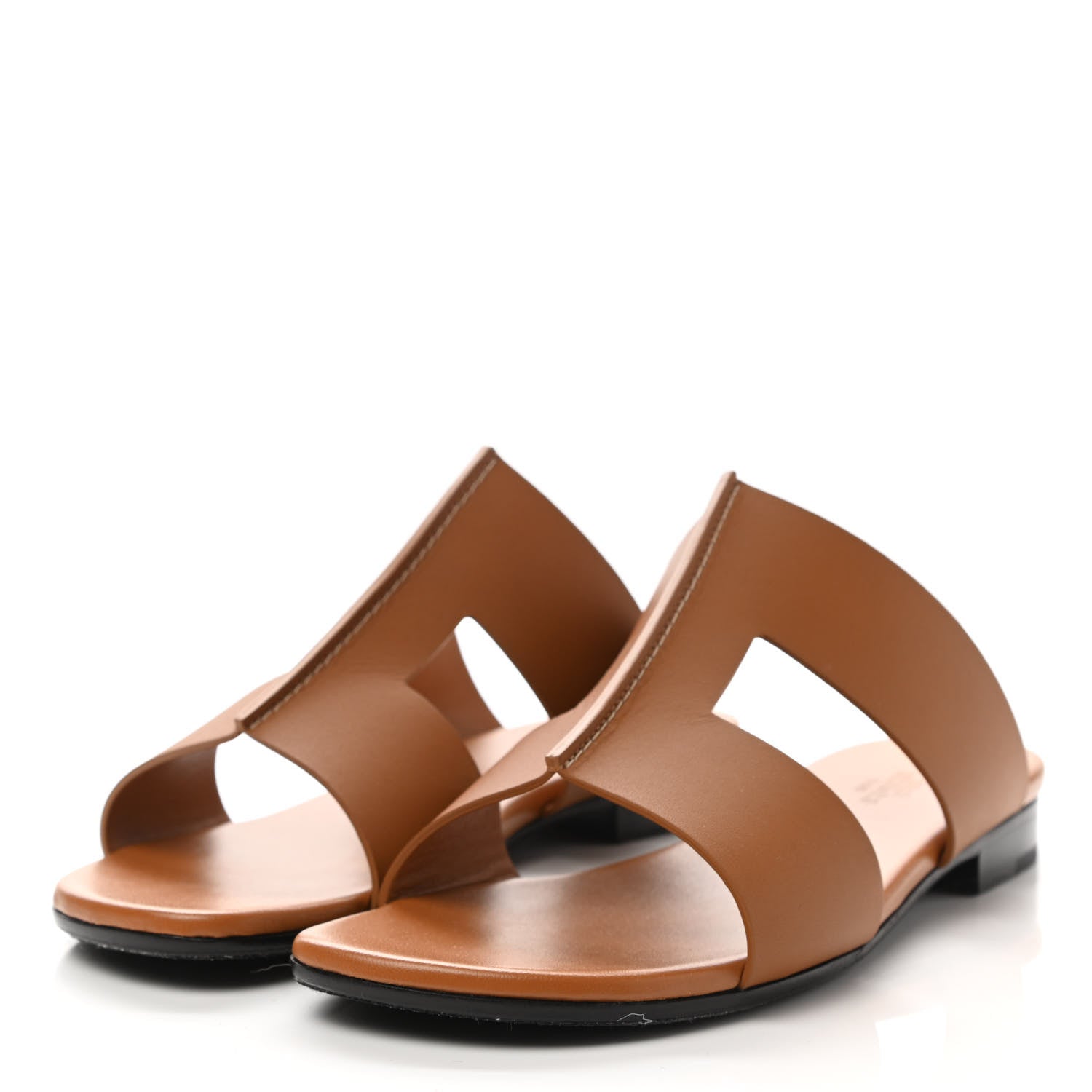 Hermes Calfskin Devise Sandals 35 Beige Dore 3 of 9