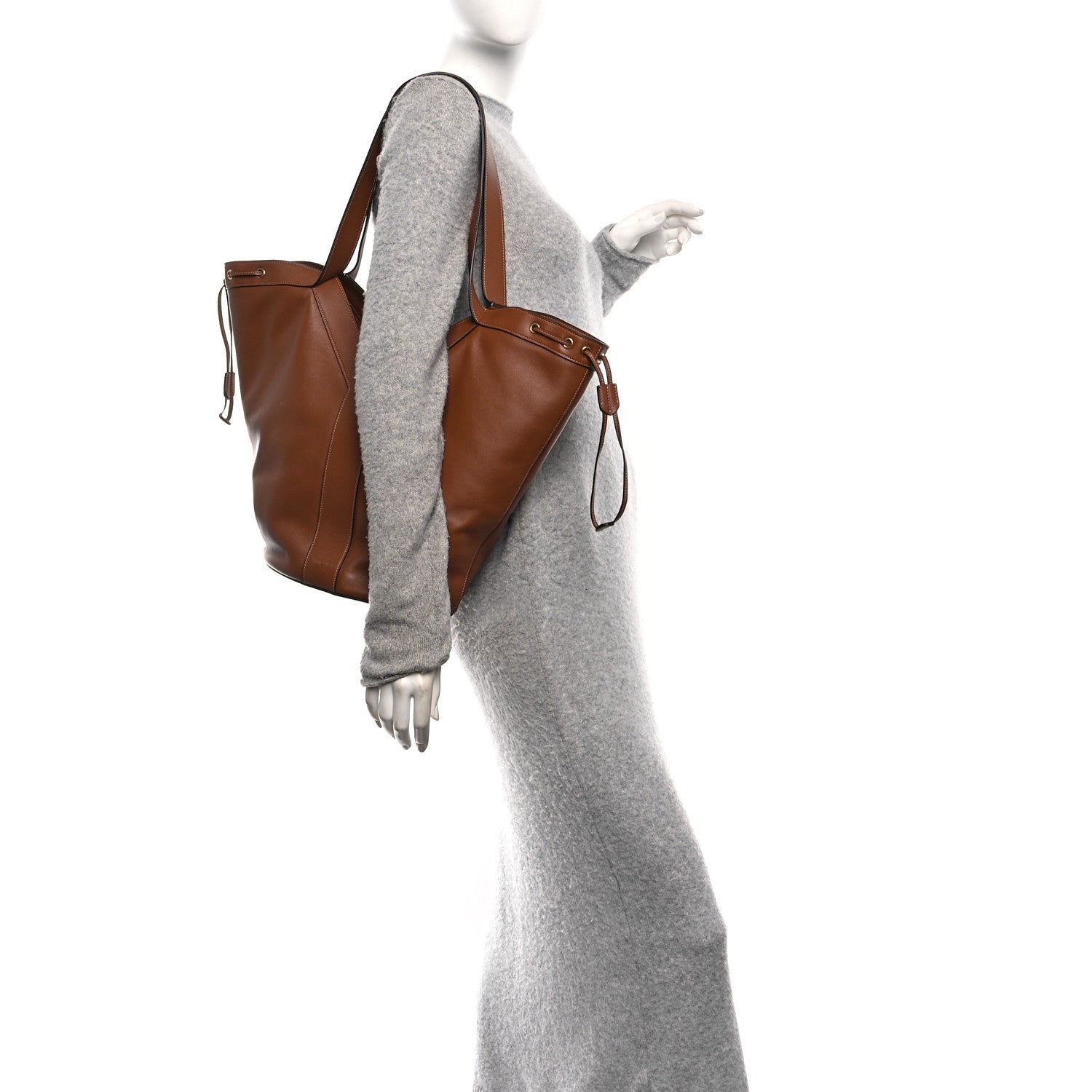 Saint Laurent Santorini Lux Calfskin Y Drawstring Tote Brick 2 of 10