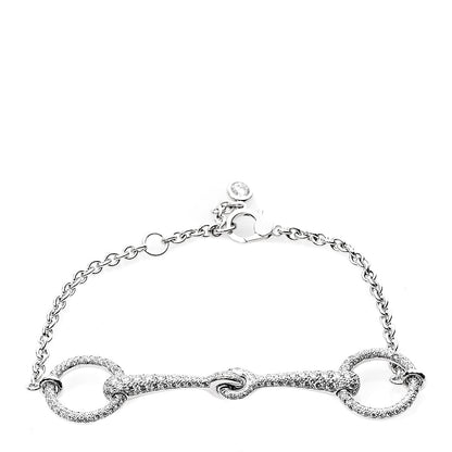 Hermes 18K White Gold Diamond TPM Filet d'Or Bracelet 1 of 5