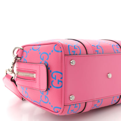 Gucci Calfskin GG Tennis Bi-Color Embossed Mini Duffle Bag Modern Fucsia Modern Blue 9 of 10