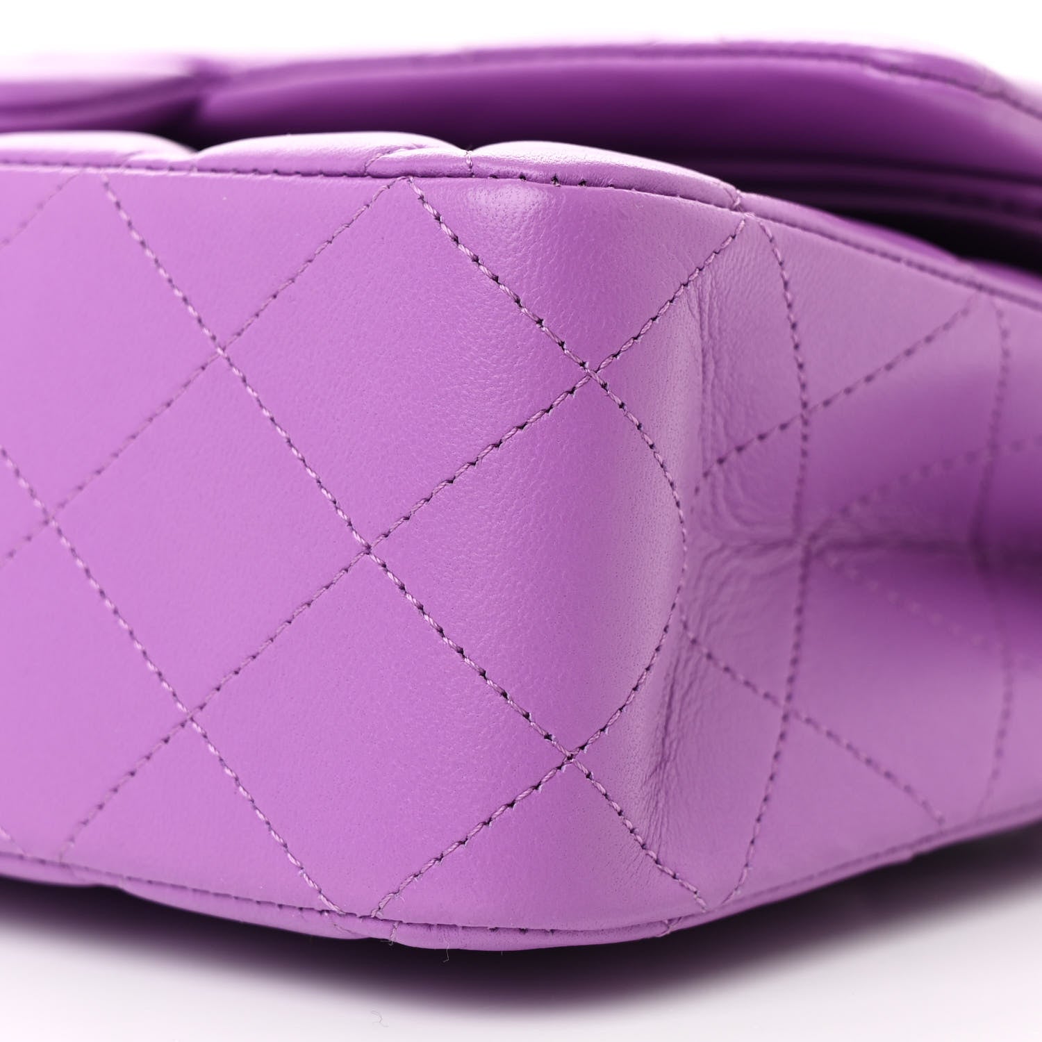 Chanel Lambskin Quilted Medium Double Flap Purple 10 of 12