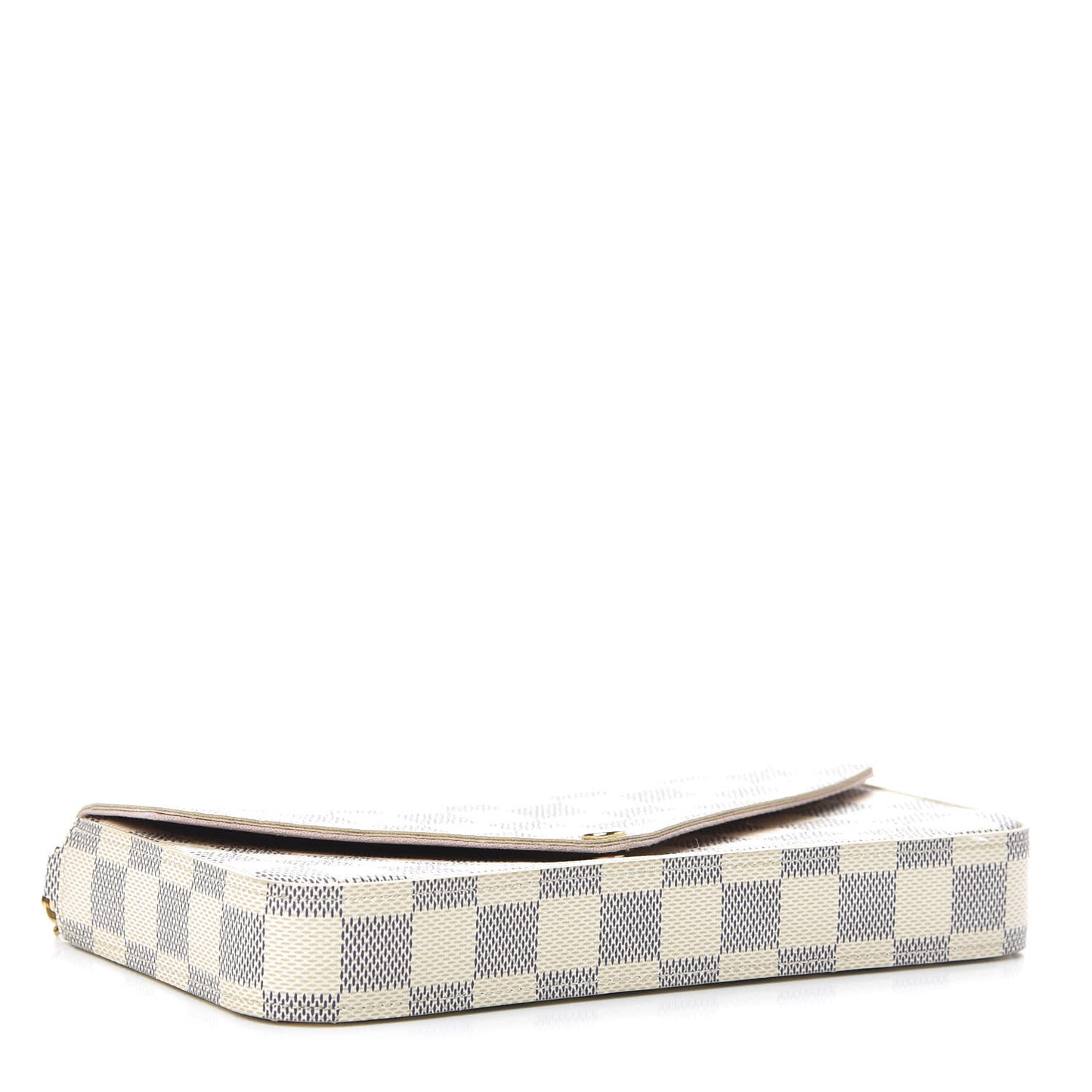 Damier Azur Pochette Felicie Chain Wallet Rose Ballerine