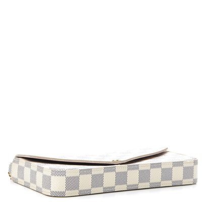 Louis Vuitton Damier Azur Pochette Felicie Chain Wallet Rose Ballerine 4 of 11