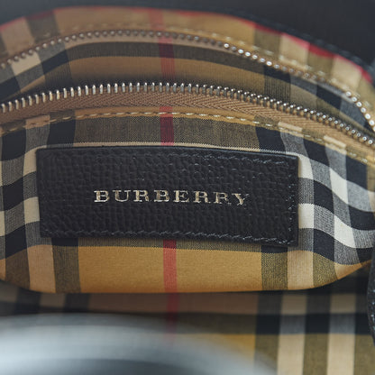 Burberry Grainy Calfskin House Check Grommet Baby Banner Tote Black 6 of 11