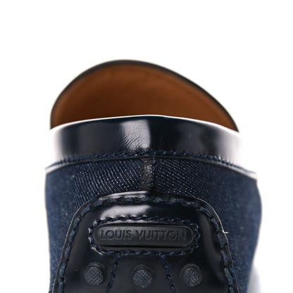 Louis Vuitton Denim Mens Hockenheim Moccasin Loafers 8.5 Marine 17 of 21