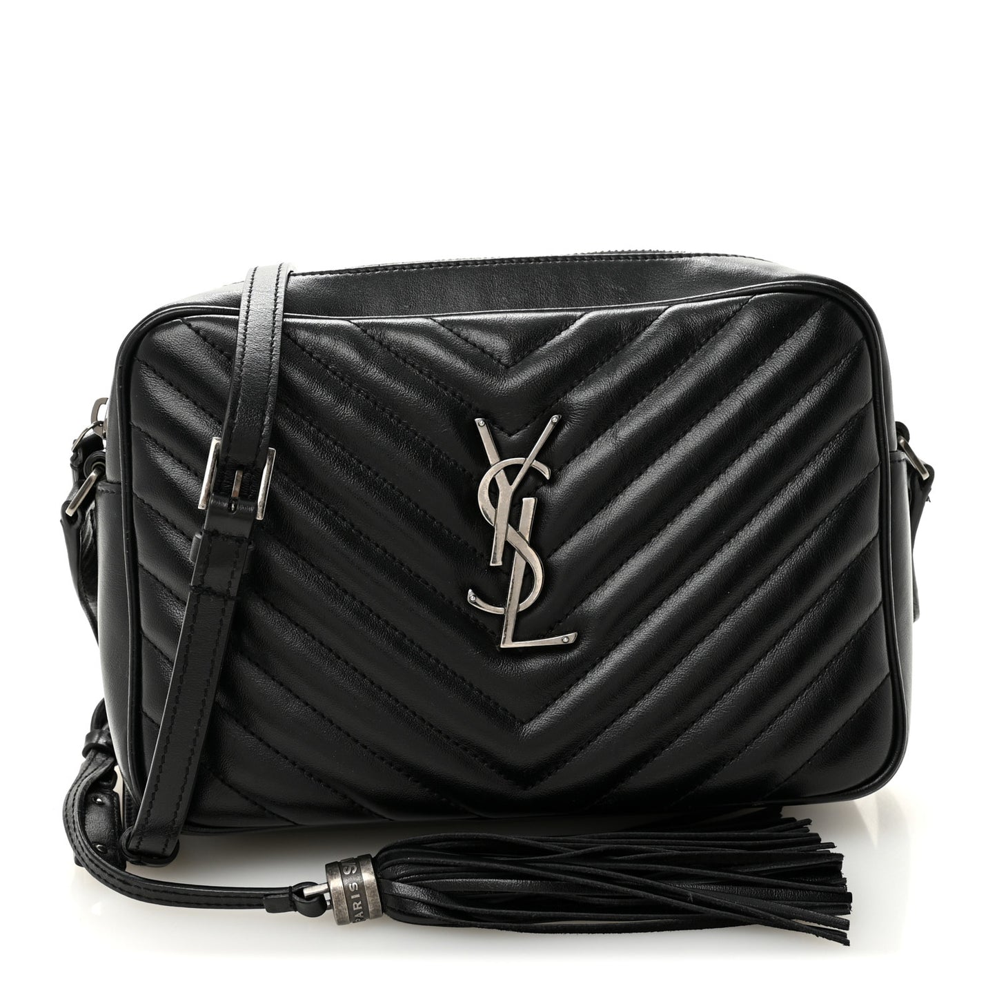 Calfskin Matelasse Monogram Lou Camera Bag Black