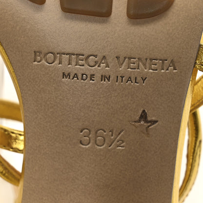 Bottega Veneta Laminated Calfskin The Line 90mm Sandals 36.5 Gold 7 of 9