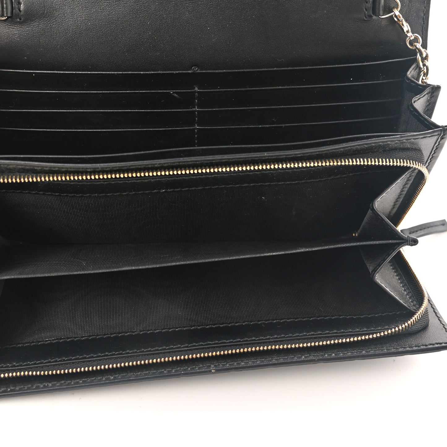 Guccissima Signature Dice Chain Wallet Black