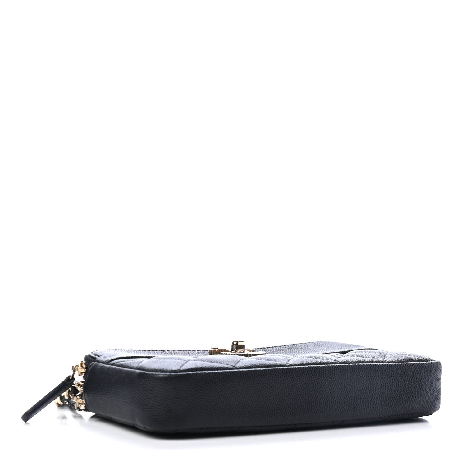 Chanel Caviar Quilted Small Vintage Mademoiselle Clutch With Chain Black 3 of 4