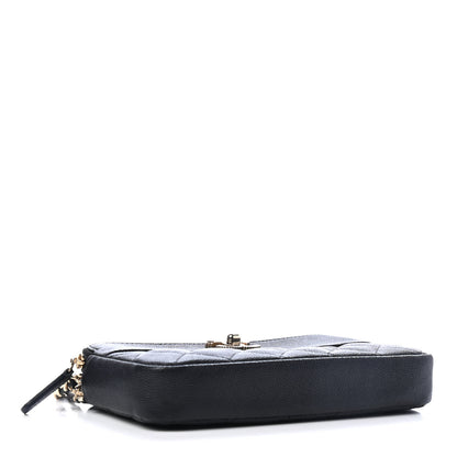 Chanel Caviar Quilted Small Vintage Mademoiselle Clutch With Chain Black 3 of 4