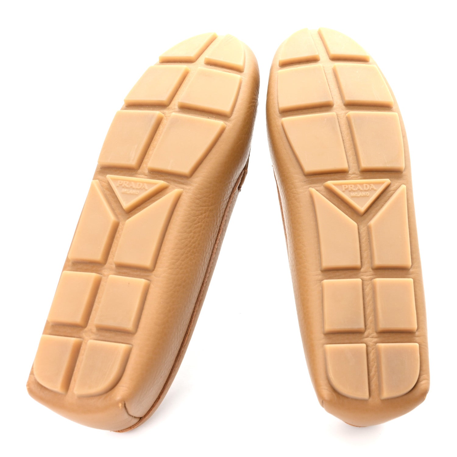 Prada Cervo Triangle Driving Loafer 39.5 Naturale 6 of 10