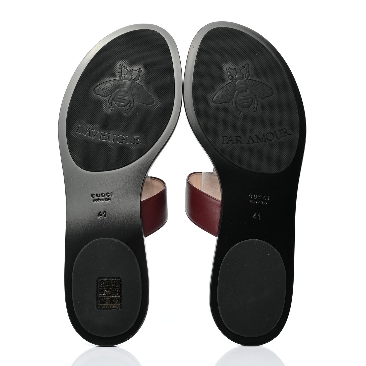 Calfskin GG Marmont Thong Sandals 41 Vintage Bordeaux