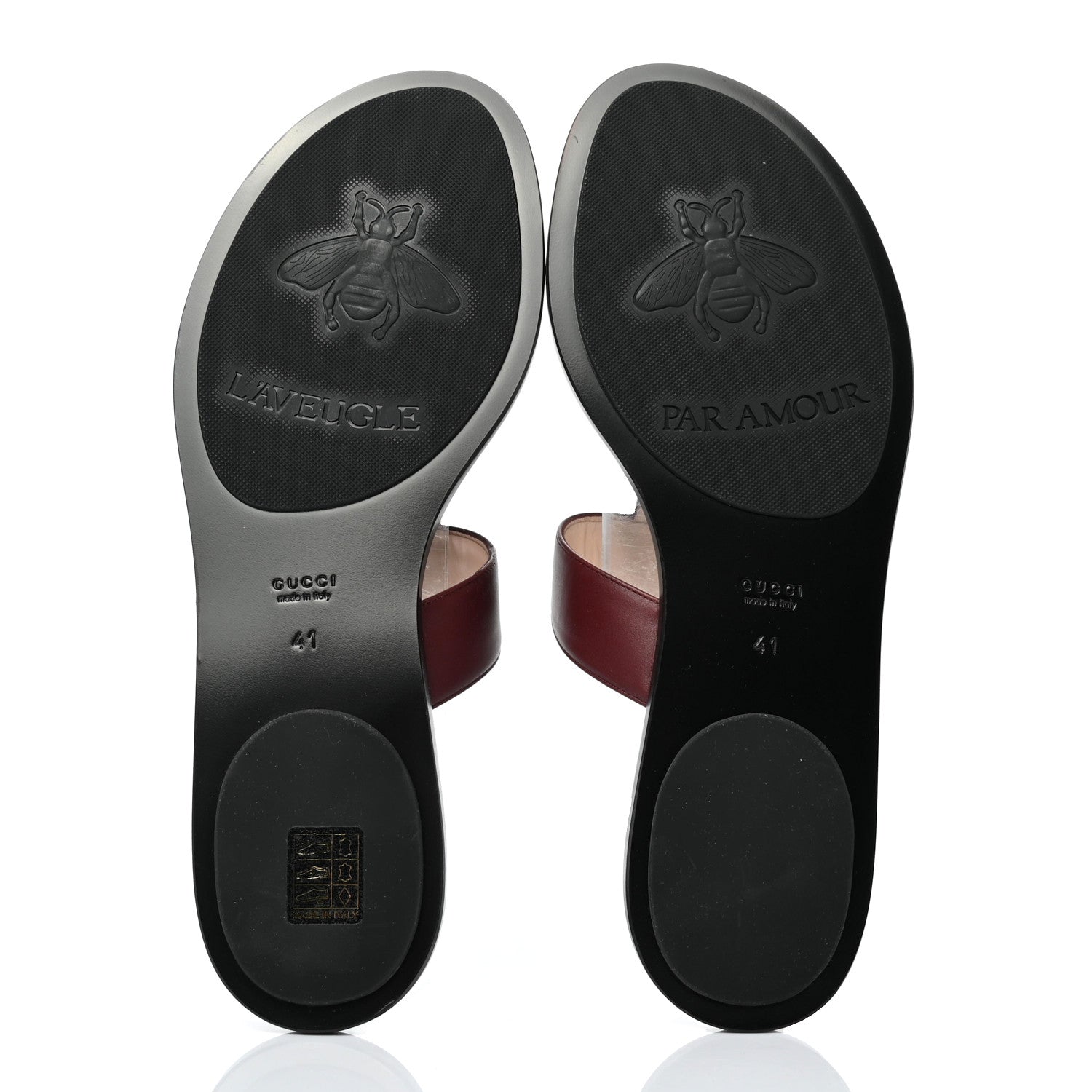 Gucci Calfskin GG Marmont Thong Sandals 41 Vintage Bordeaux 5 of 7
