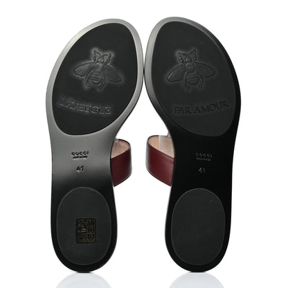 Gucci Calfskin GG Marmont Thong Sandals 41 Vintage Bordeaux 5 of 7