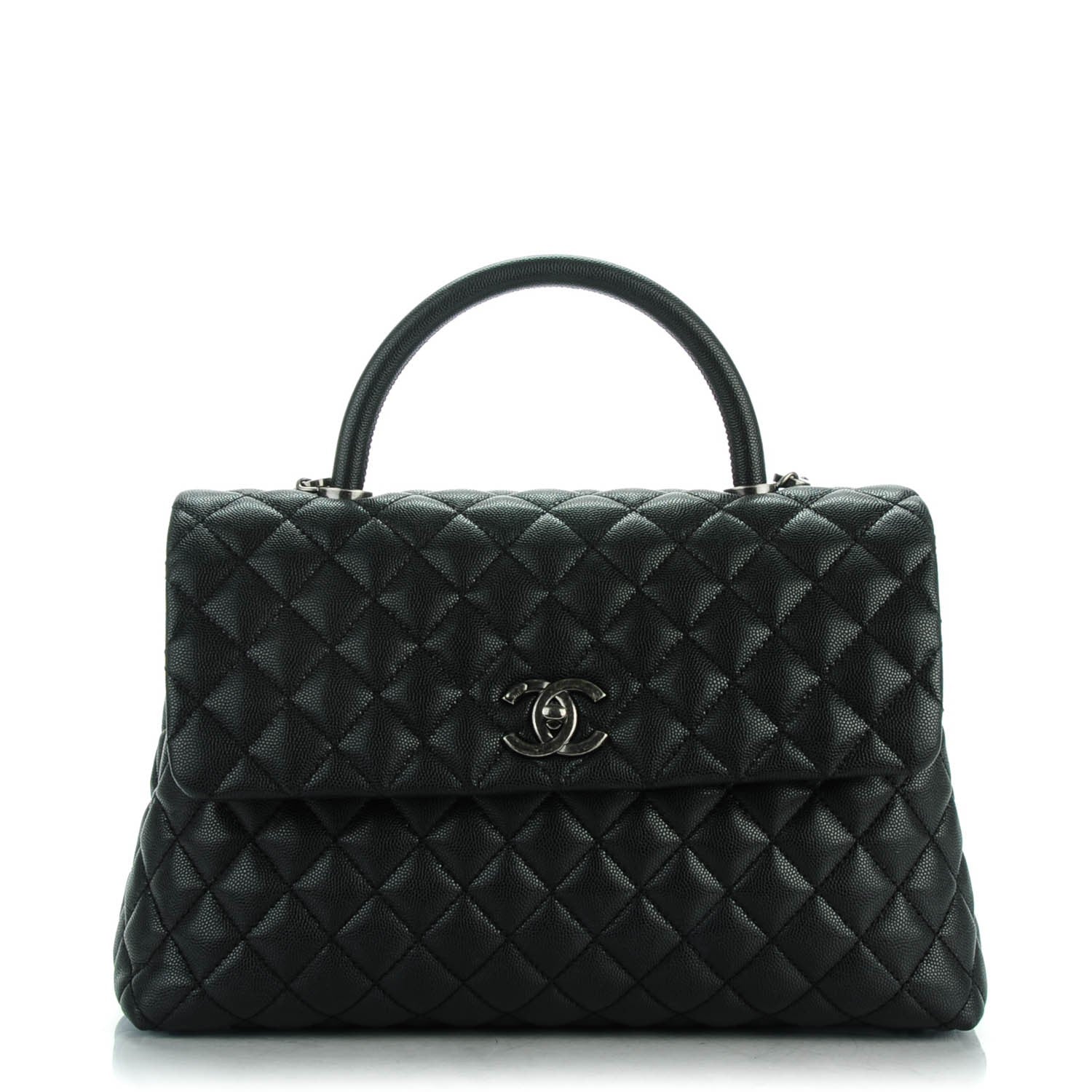 Chanel Caviar Quilted Medium Coco Handle Flap Black 1 of 8