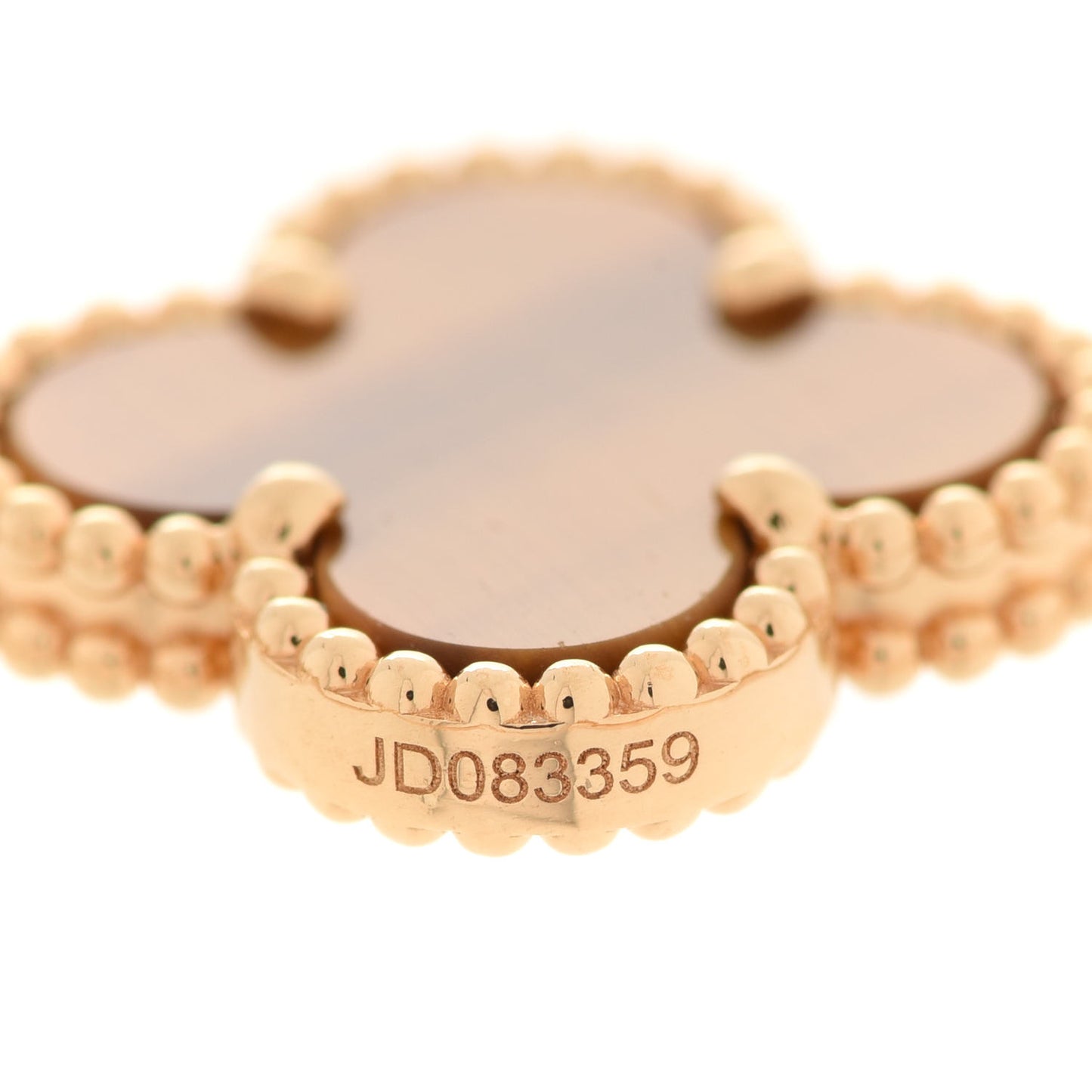 18K Yellow Gold Tiger Eye 5 Motifs Vintage Alhambra Bracelet