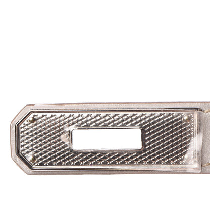 Hermes Tadelakt Kelly Sellier Guilloche 28 Gris Perle 26 of 36