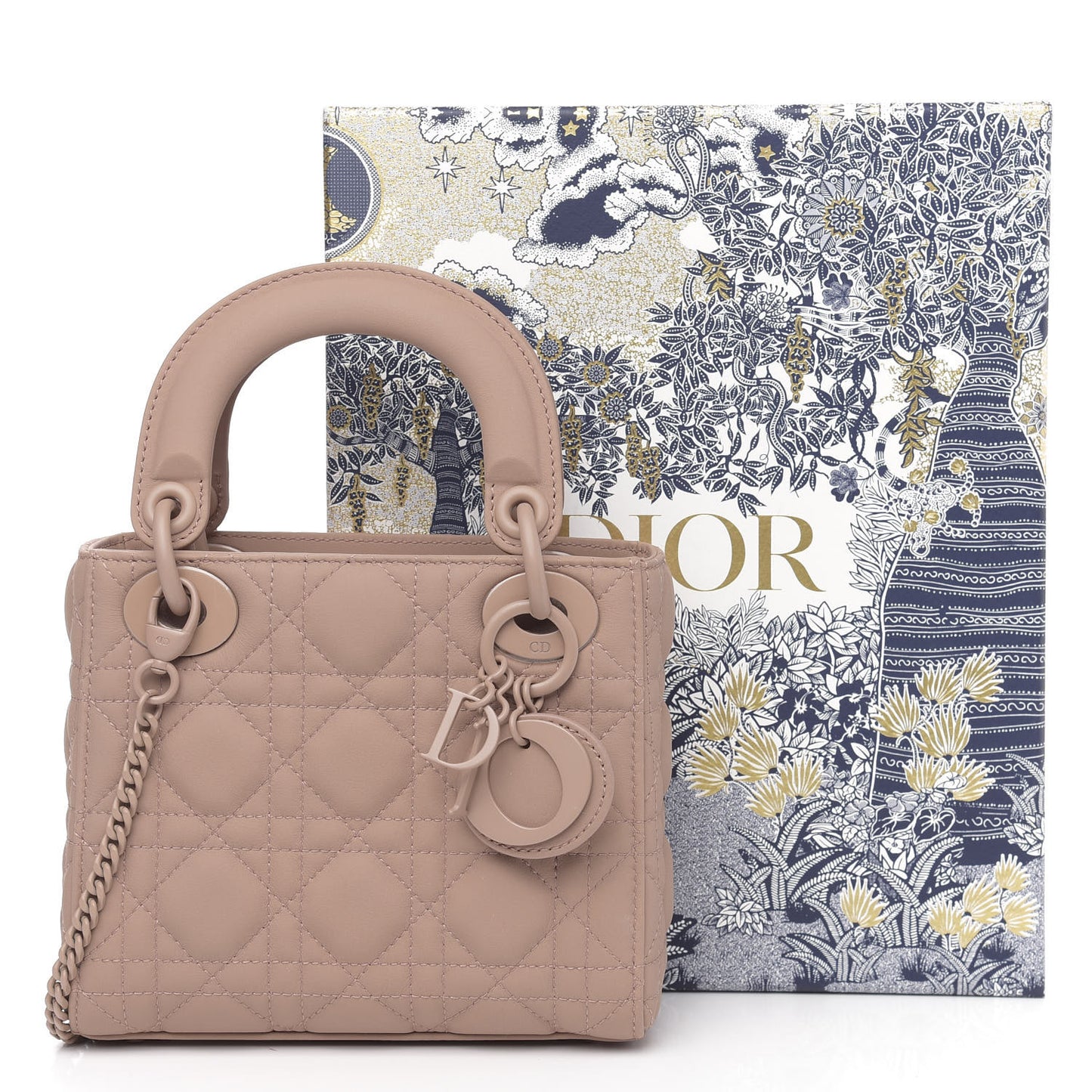 Ultra Matte Calfskin Cannage Mini Lady Dior Light Beige