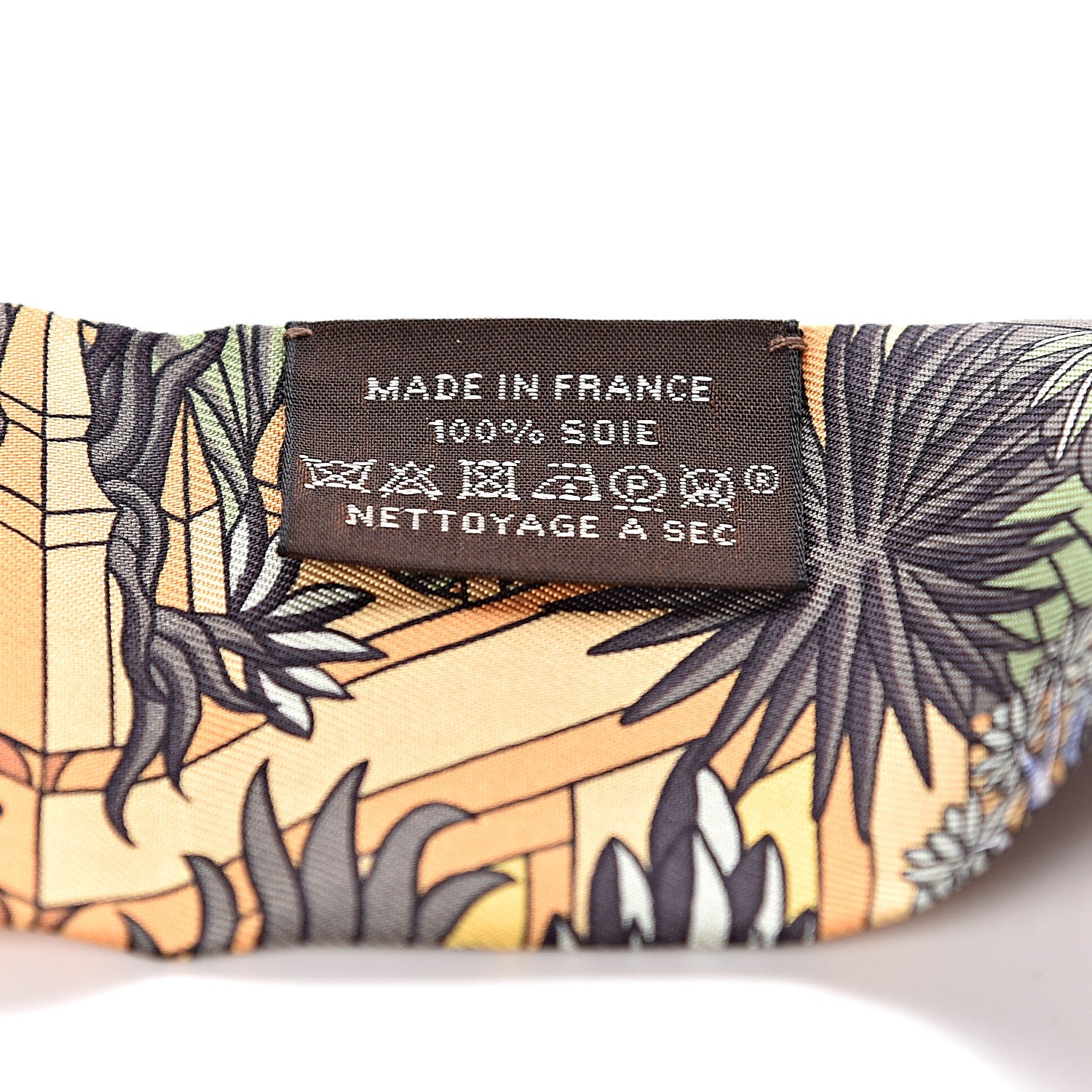Hermes Silk Animapolis Twilly Ocre Bleu Vert 3 of 3