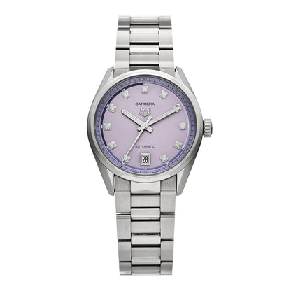 Tag Heuer Stainless Steel Diamond 36mm Carrera Date Automatic Watch Purple WBN2319 1 of 5