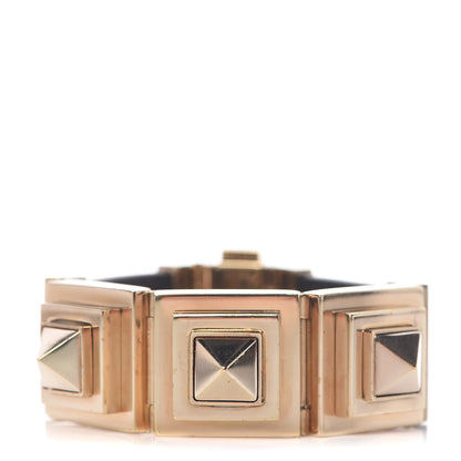 Valentino Garavani Calfskin Rockstud Bracelet Black Gold 1 of 5