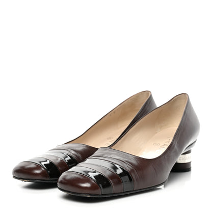 Chanel Lambskin Patent Pumps 39 Brown 2 of 9