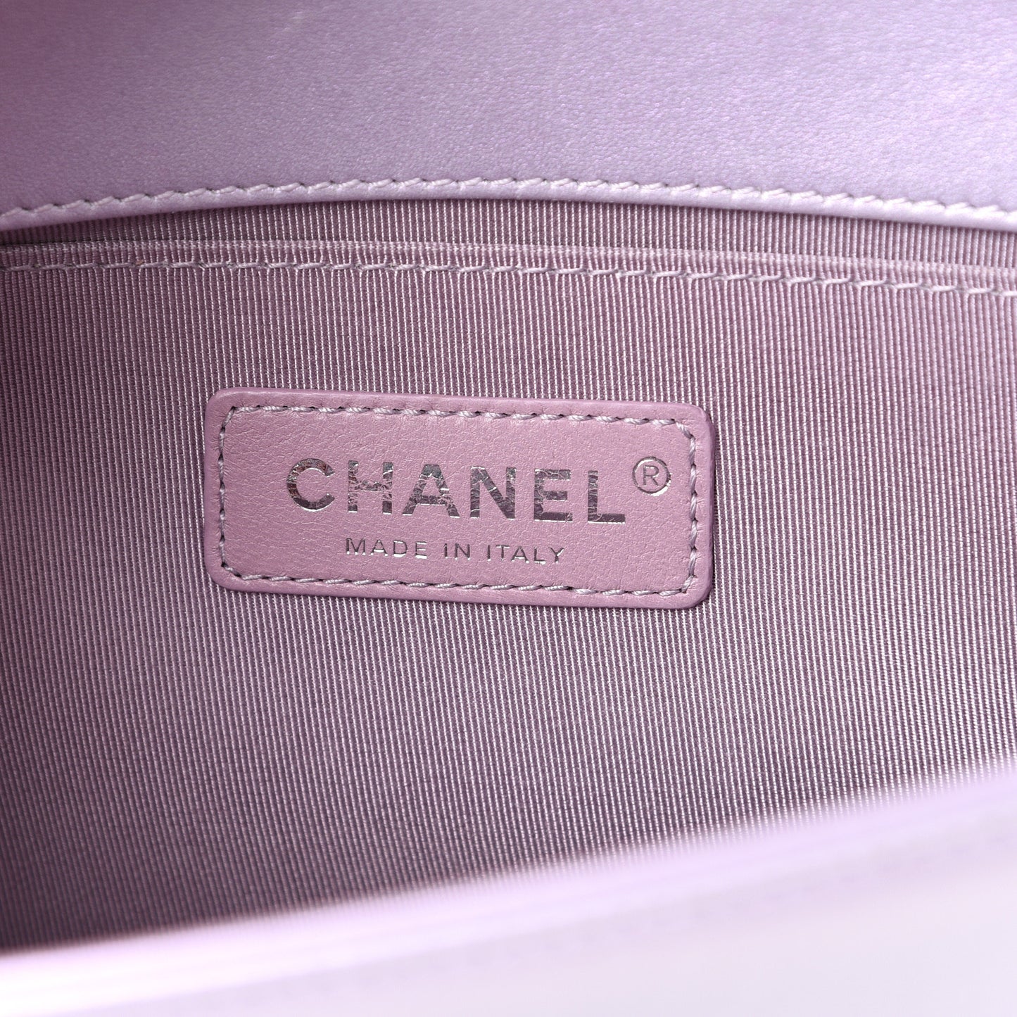 Metallic Lambskin Chevron Quilted Medium Boy Flap Pink