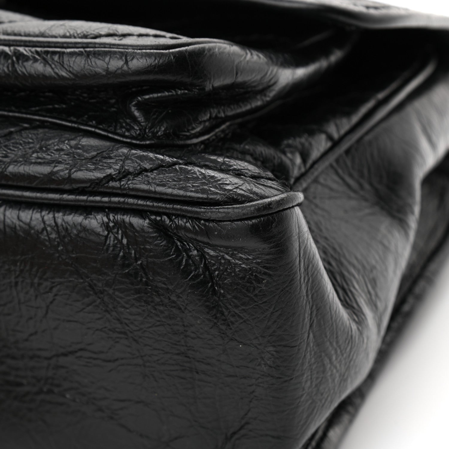 Saint Laurent Crinkled Calfskin Matelasse Monogram Medium Niki Chain Satchel Black 12 of 14