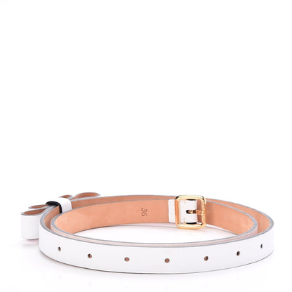 Louis Vuitton Calfskin Bow Belt 90 36 White 3 of 6