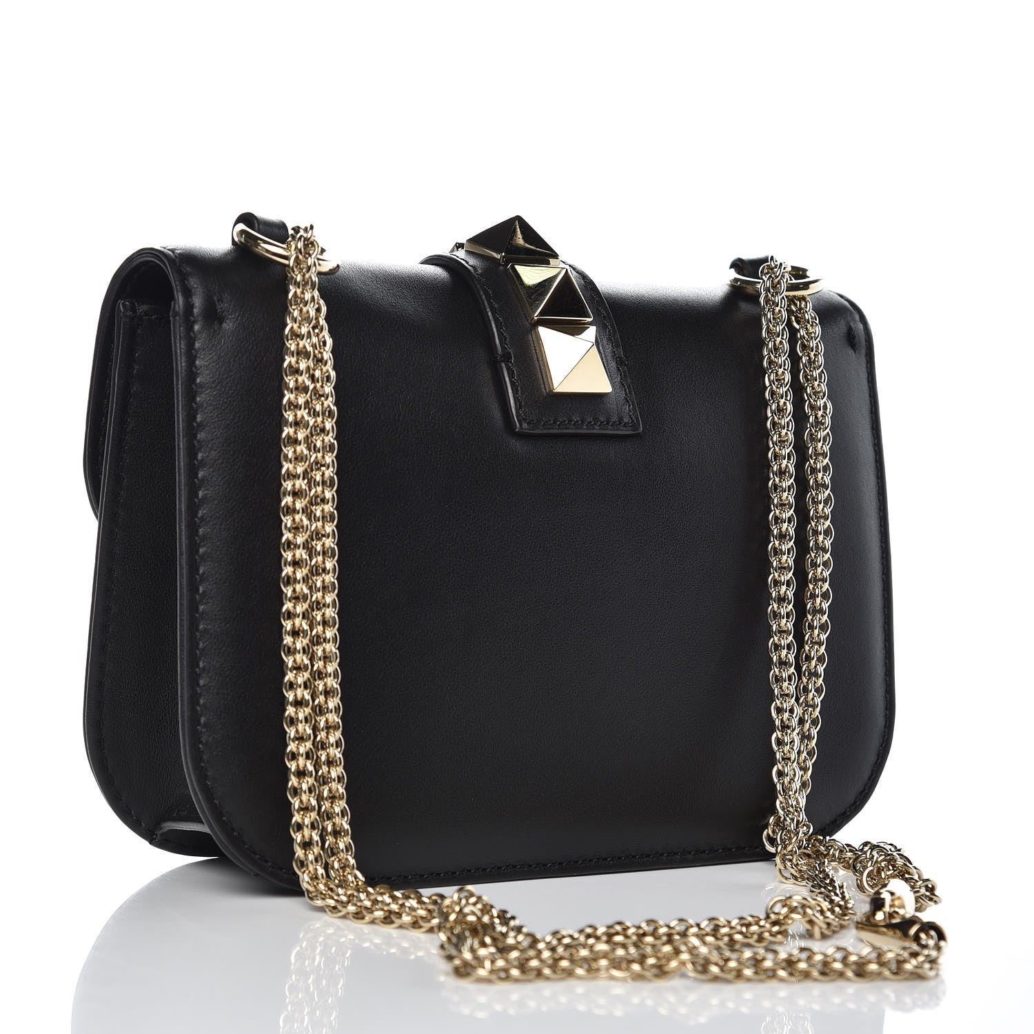 Valentino Garavani Vitello Small Glam Lock Rockstud Flap Black 3 of 11