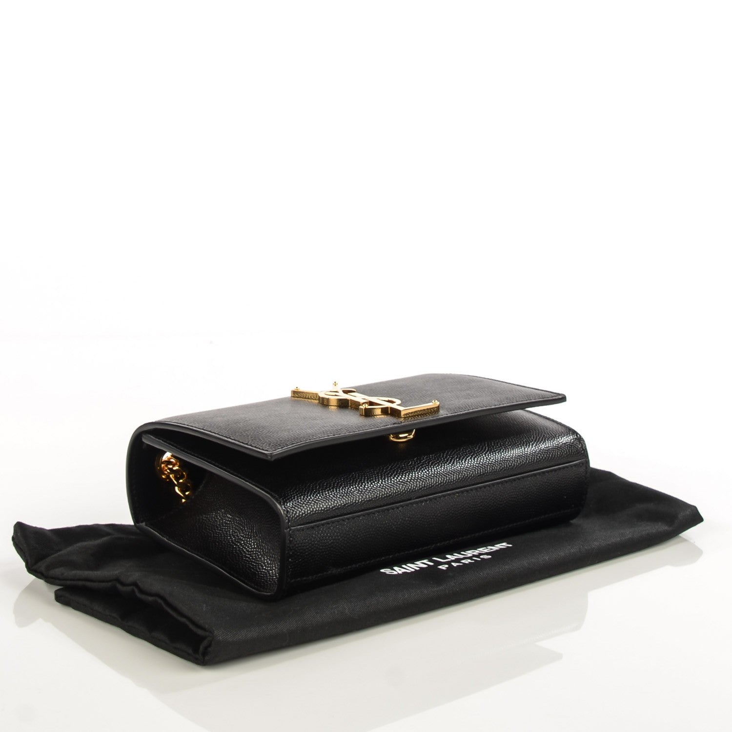 Saint Laurent Grain De Poudre Small Classic Monogram Satchel Black 4 of 9