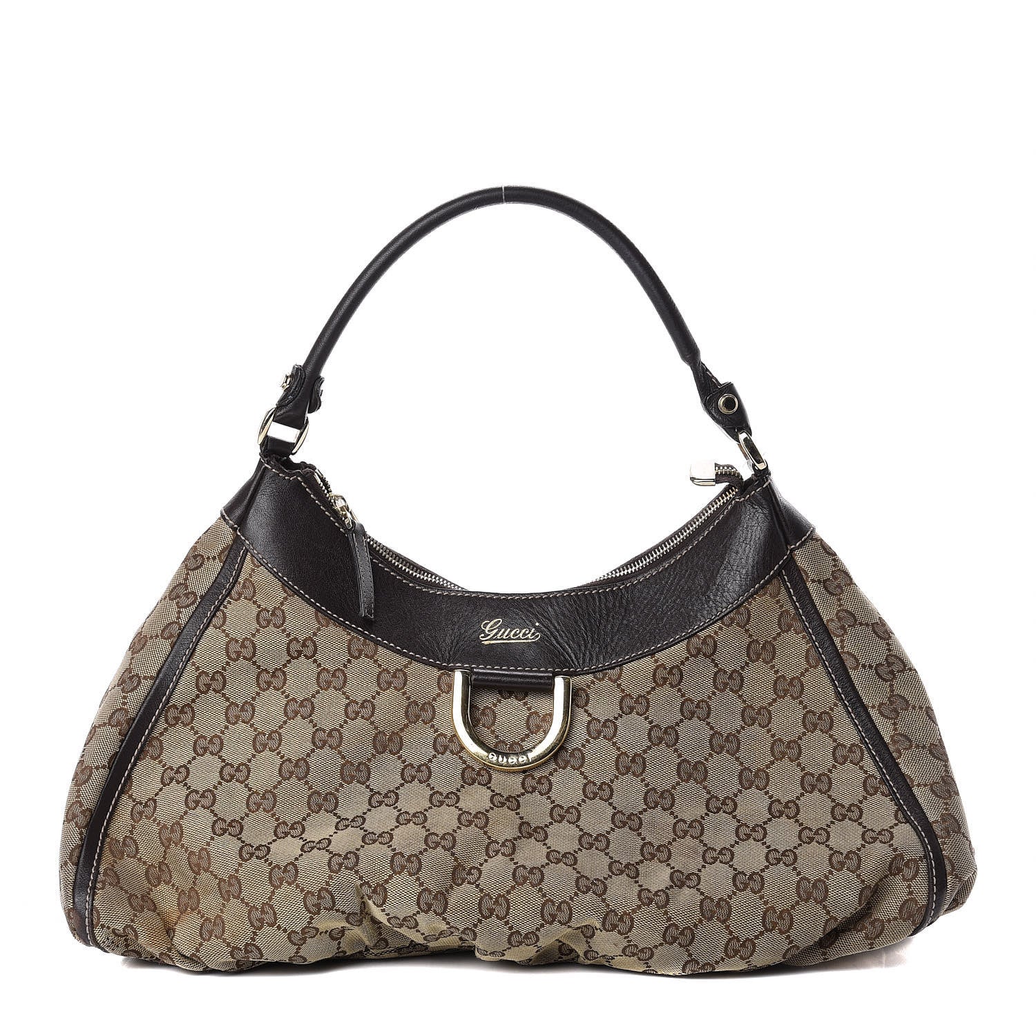 Gucci Monogram Large D Ring Hobo Dark Brown 1 of 10