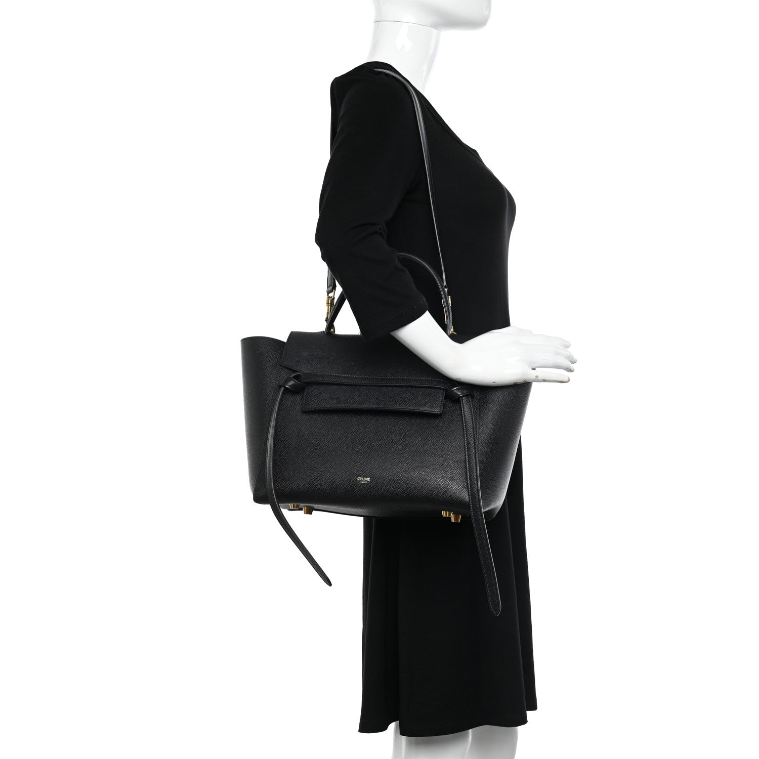Celine Grained Calfskin Mini Belt Bag Black 2 of 9