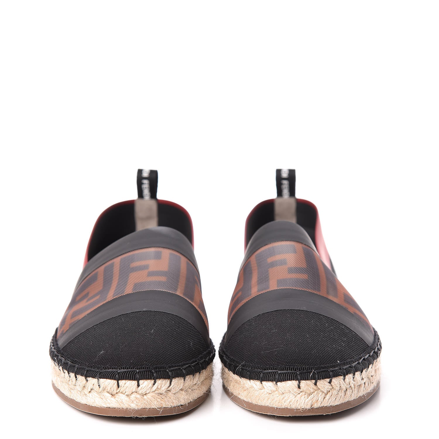 Fendi Canvas Mesh FF Colibri Espadrilles 39.5 Black Tobacco Moro 2 of 11