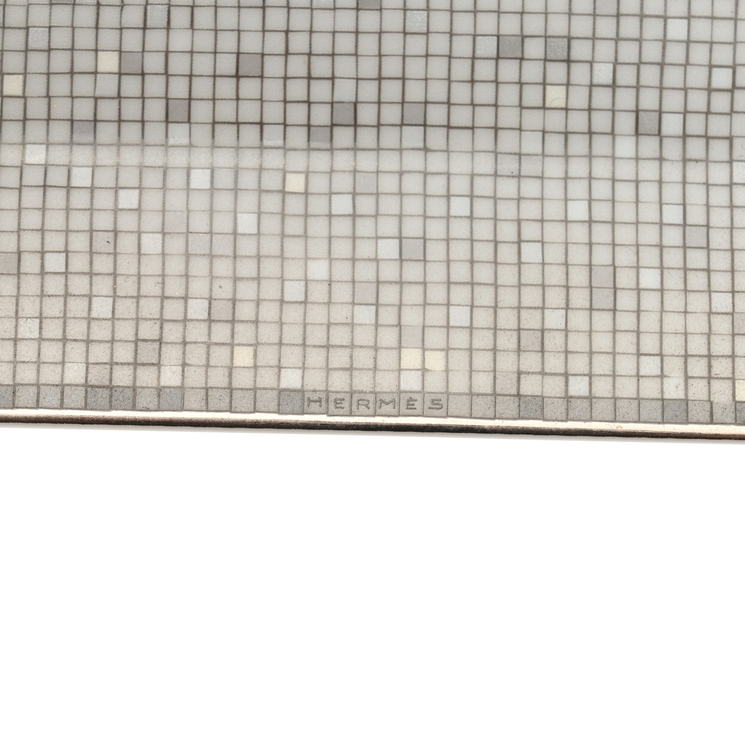 Hermes Porcelain Mosaique Au 24 Platinum Square Plate N°3 6 of 7