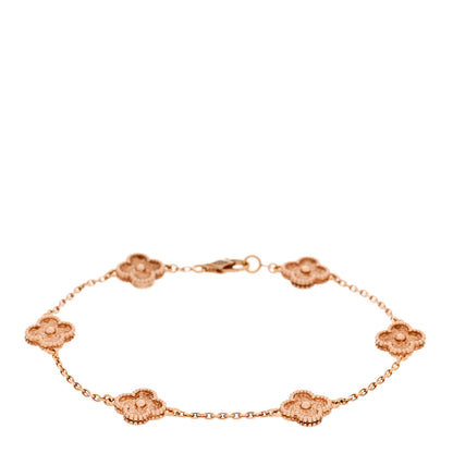 Van Cleef & Arpels 18K Rose Gold 6 Motifs Sweet Alhambra Bracelet 1 of 5