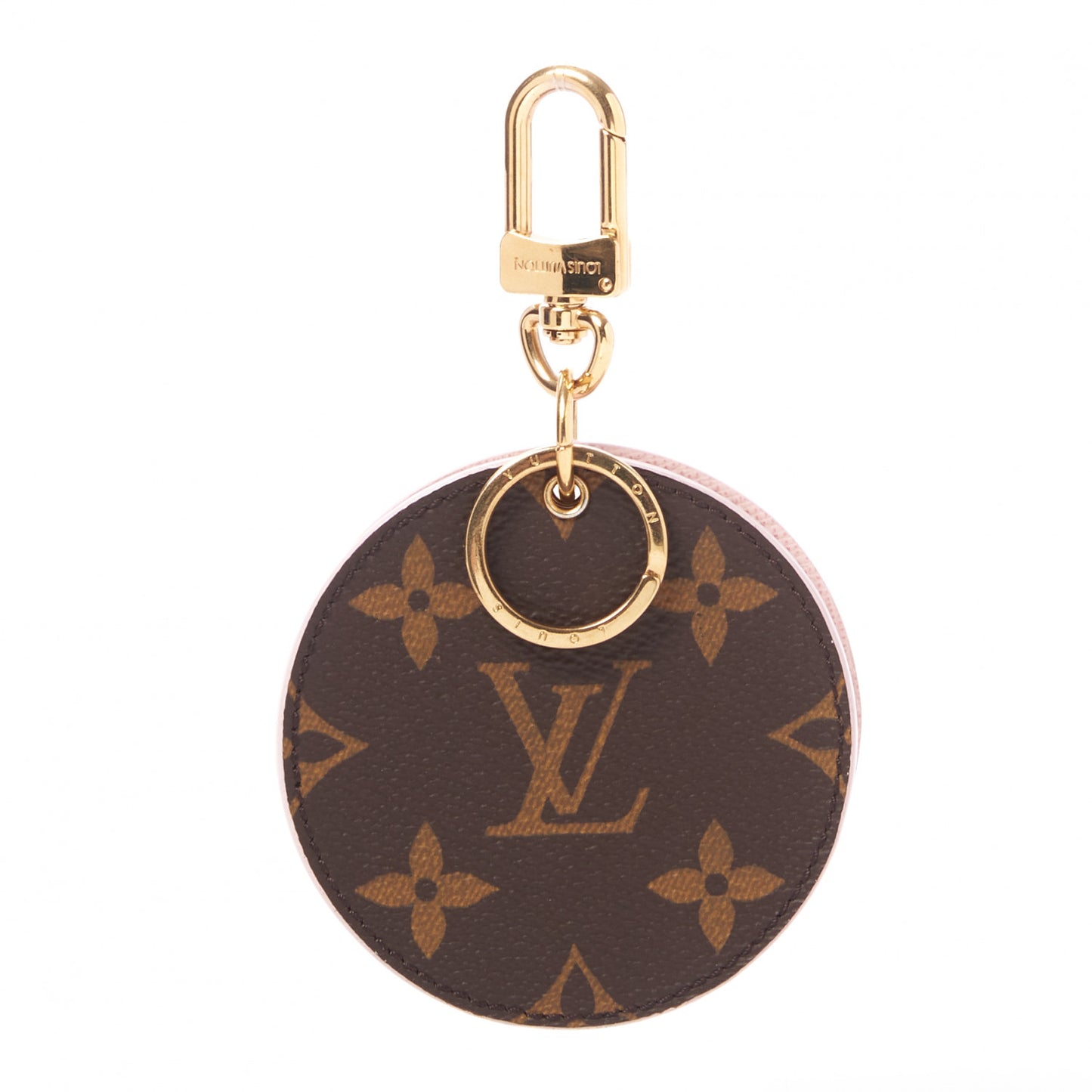 Monogram LV Mirror Bag Charm Key Holder Rose Ballerine