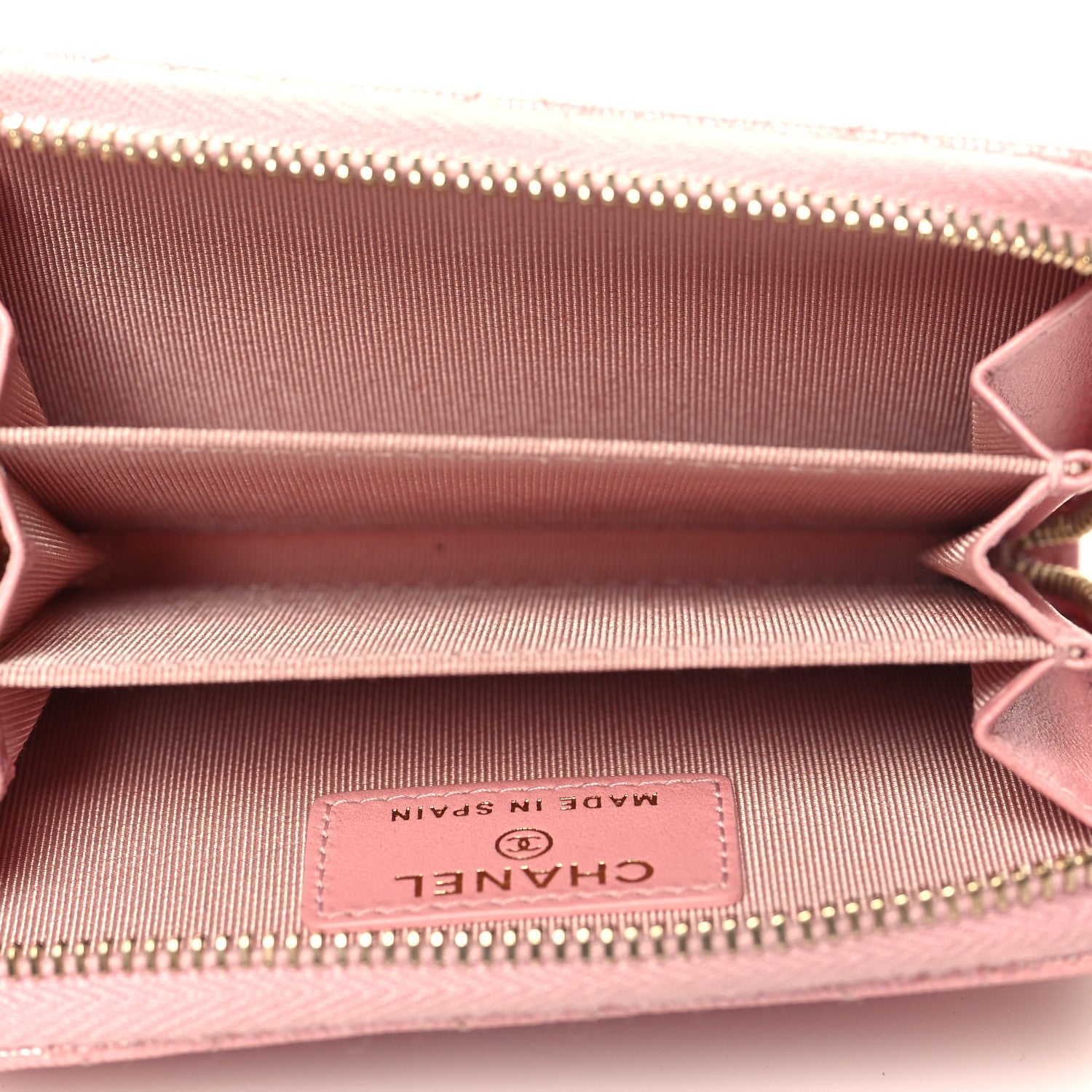 Chanel Iridescent Caviar Quilted Zip Coin Purse Pink 6 of 9
