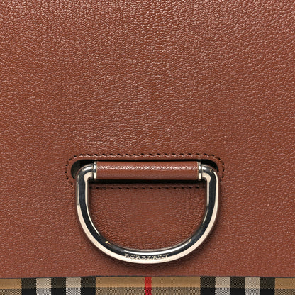 Burberry Goatskin Vintage Check Medium D-Ring Bag Tan Black 7 of 9