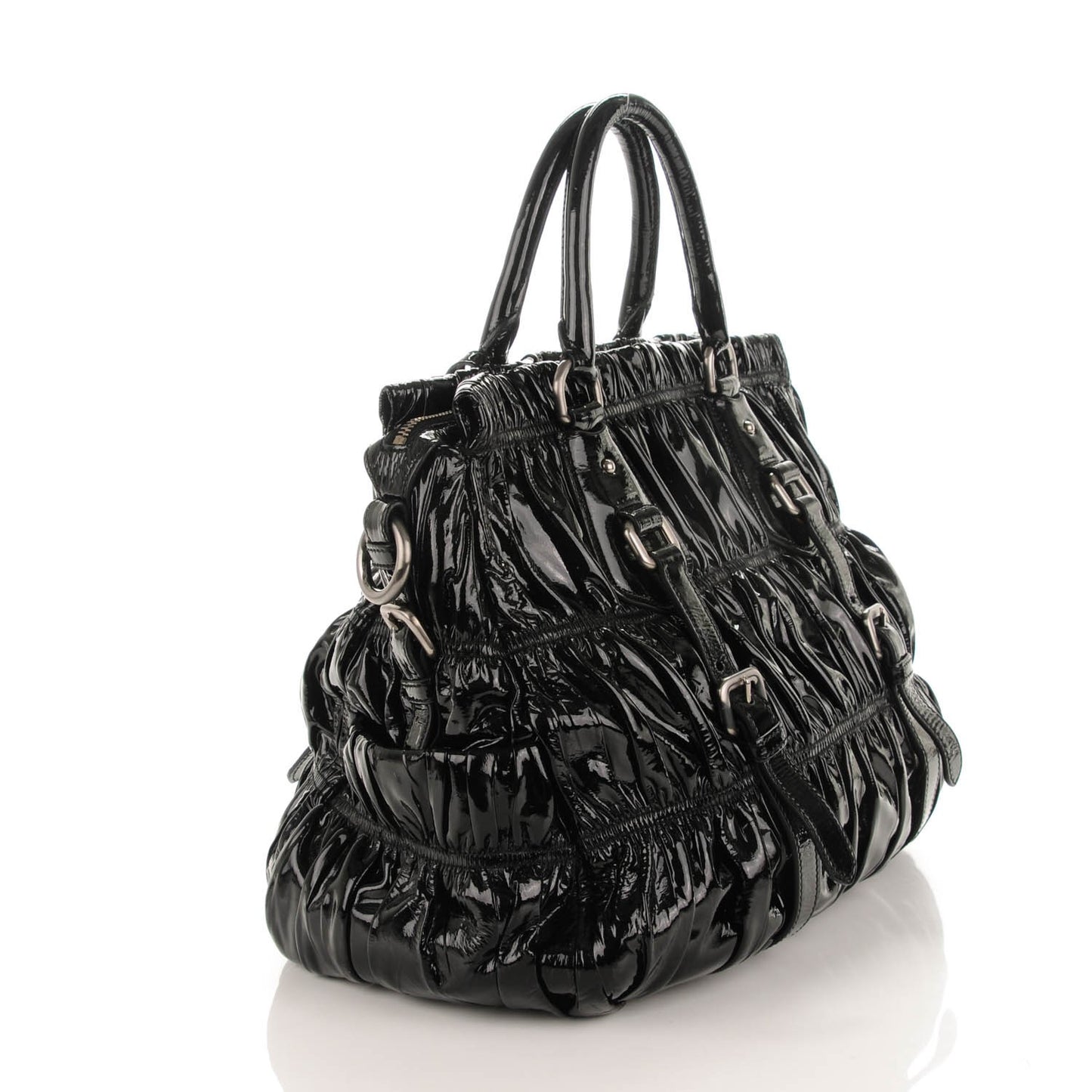 Vernice Gaufre Tote Black