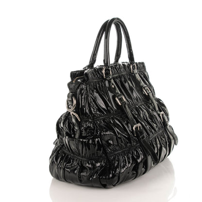 Prada Vernice Gaufre Tote Black 3 of 7