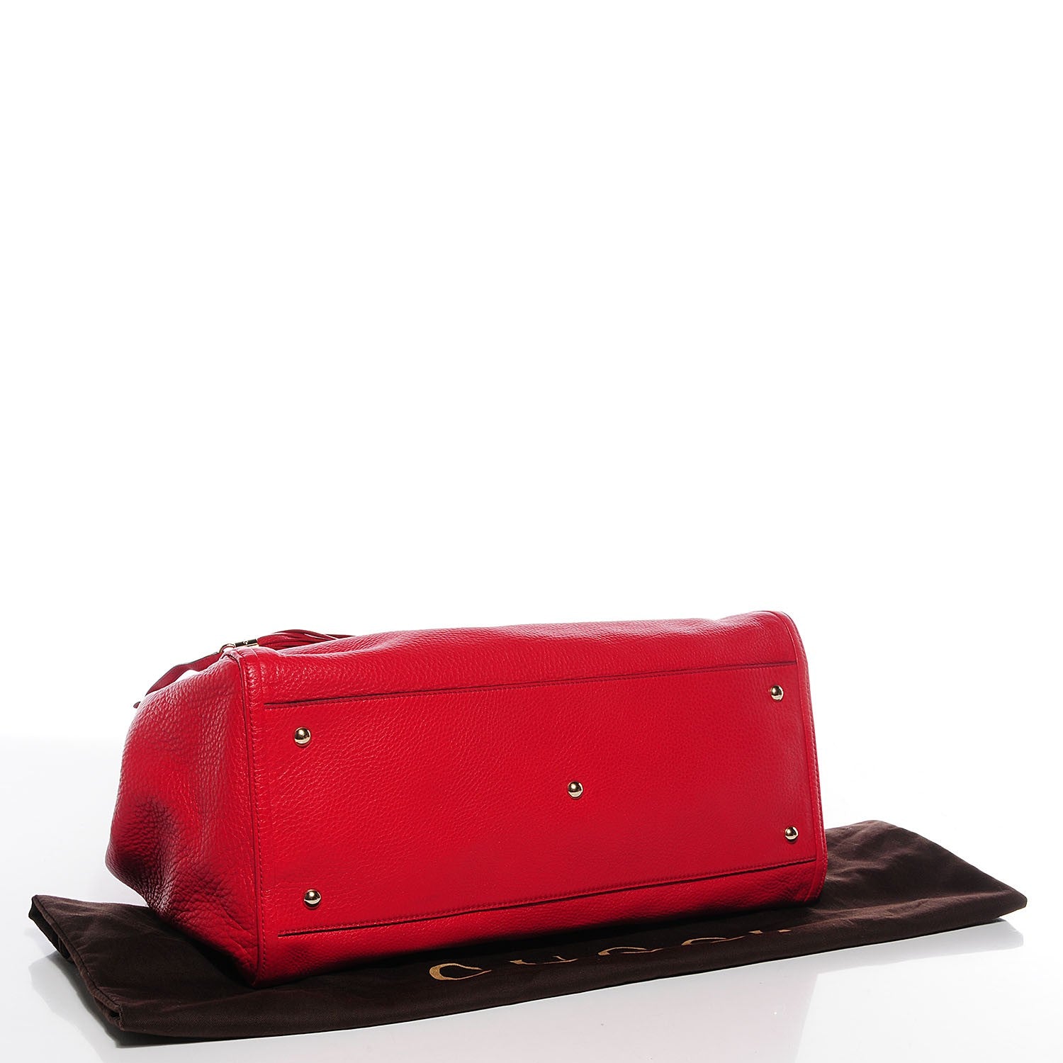 Gucci Pebbled Calfskin Large Soho Shoulder Bag Red 4 of 9