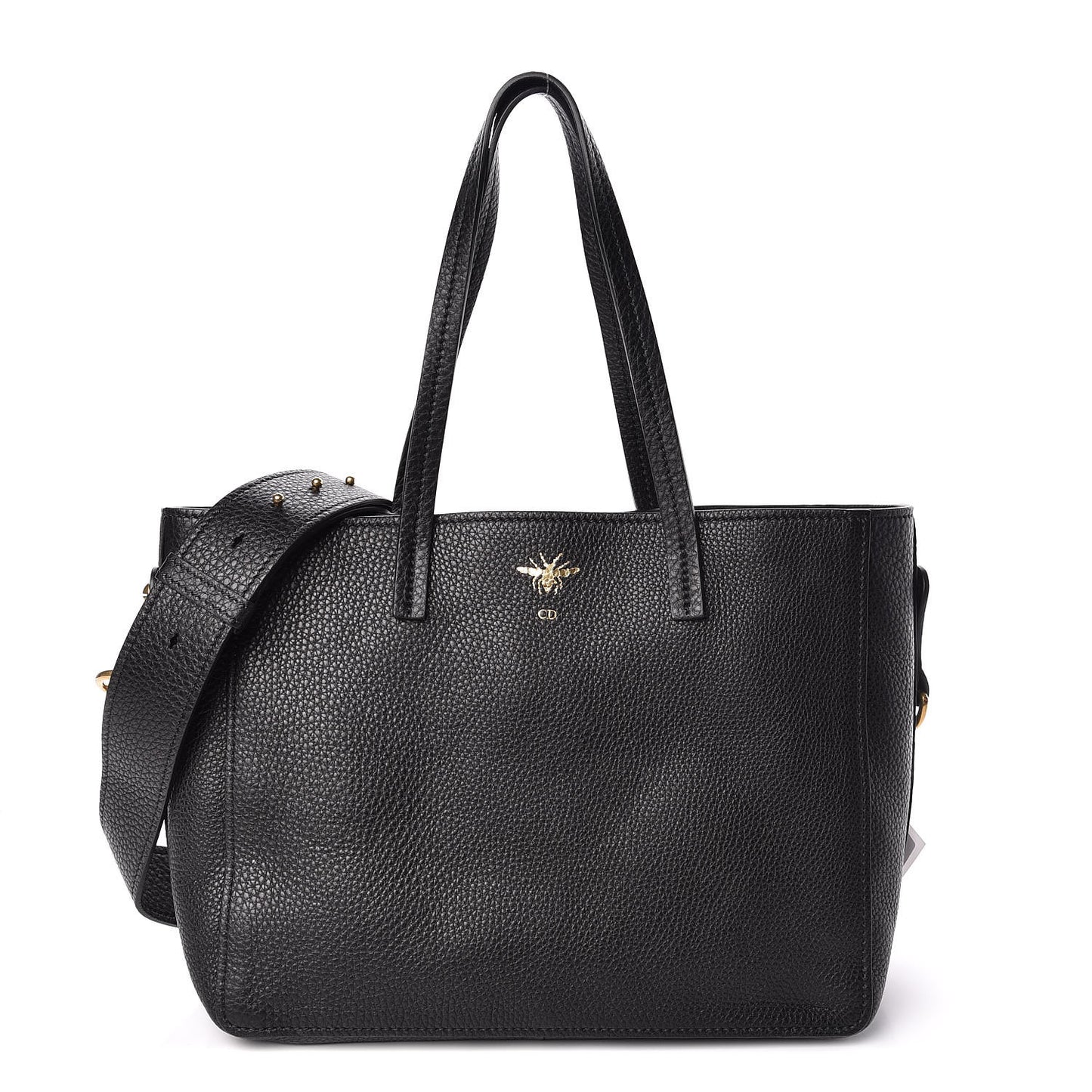 Grained Calfskin D-Bee Shopper Black