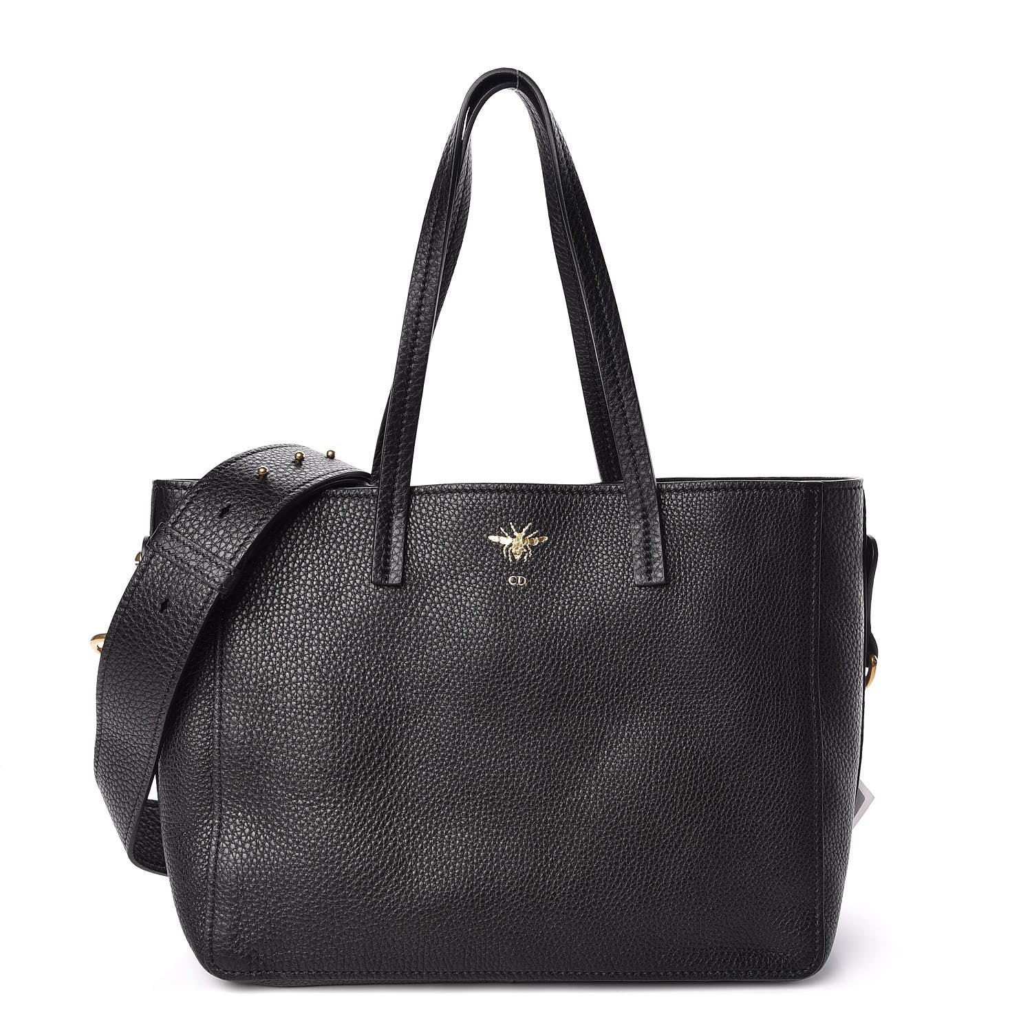 Christian Dior Grained Calfskin D-Bee Shopper Black 1 of 9