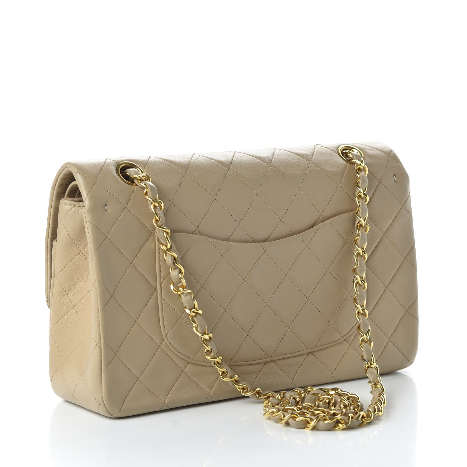 Chanel Lambskin Quilted Medium Double Flap Beige 3 of 14
