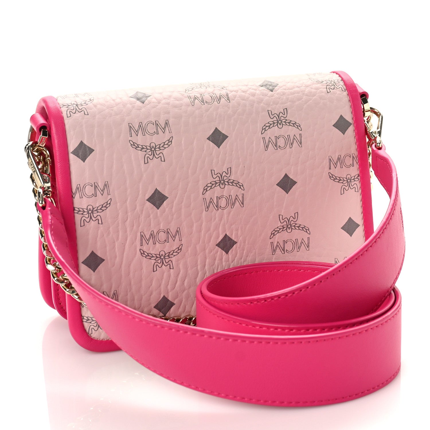MCM Visetos Mini Patricia Satchel Pink 3 of 8