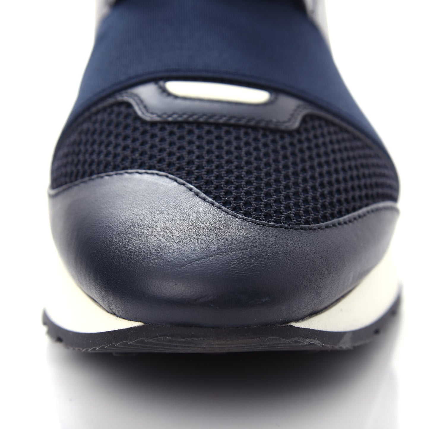 Mesh Calfskin Neoprene Suede Womens Race Runner Sneakers 40 Bleu Nuit