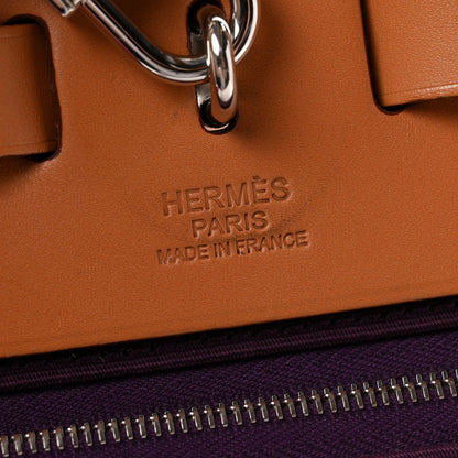 Hermes Toile Vache Hunter Herbag Zip 39 MM Cassis Fauve 7 of 11